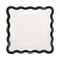 Square Black Edge Scalloped Party Plates – 8 Pack, 10” Elegant Black & White Design